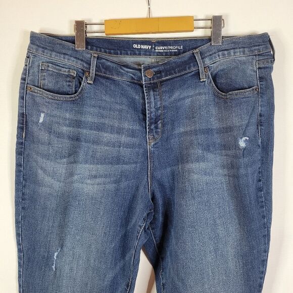 Sold Out Style Old Navy Curvy Fit Blue Skinny Denim Jeans - Picture 12 of 13